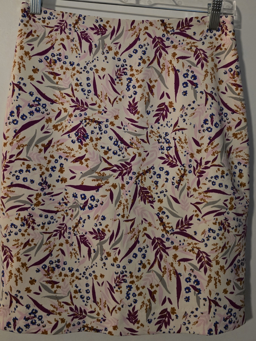 Ann Taylor Floral Pencil Skirt in Cream, Pink & Purple